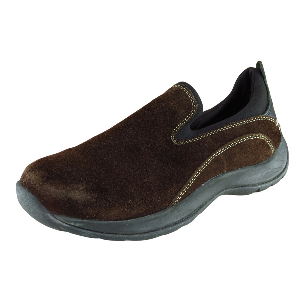 Lands' End Women's Size 6B Brown Suede Slip On Loafer Comfort Casual Shoes 53592